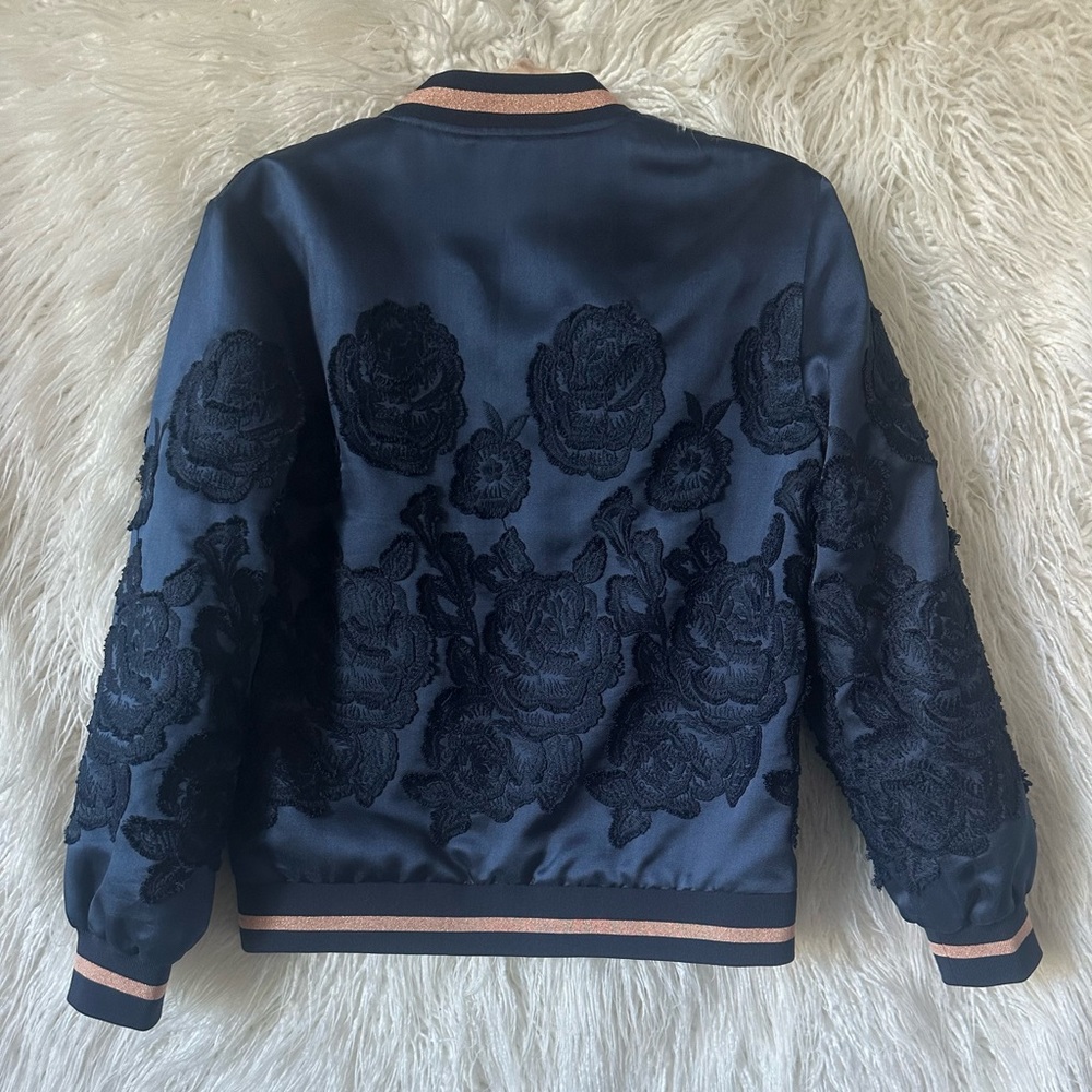 Ted Baker London Navy Floral Bomber Jacket - Picture 4 of 6